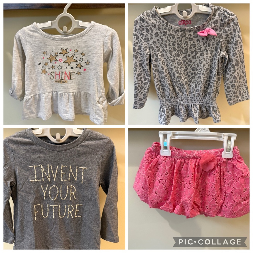 Cherokee Toddler Girls Tops and Skirt Bundle of 4 Size 18 Months